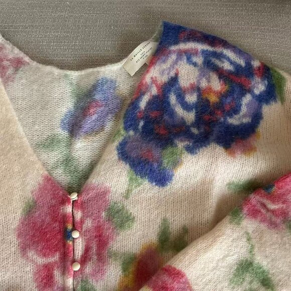 Sezane Teresa Cardigan  S/M/L Monday Pink Cream Kid Mohair Sweater Knit French - Picture 6 of 10